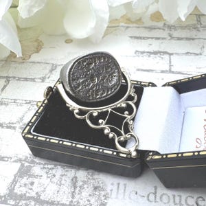 Rare Antique 18th Century Silver Triple Intaglio Seal, Baron Löwen c1730. Georgian Engraved Steel 3-Sided Coat-Of-Arms Spinner Fob Pendant
