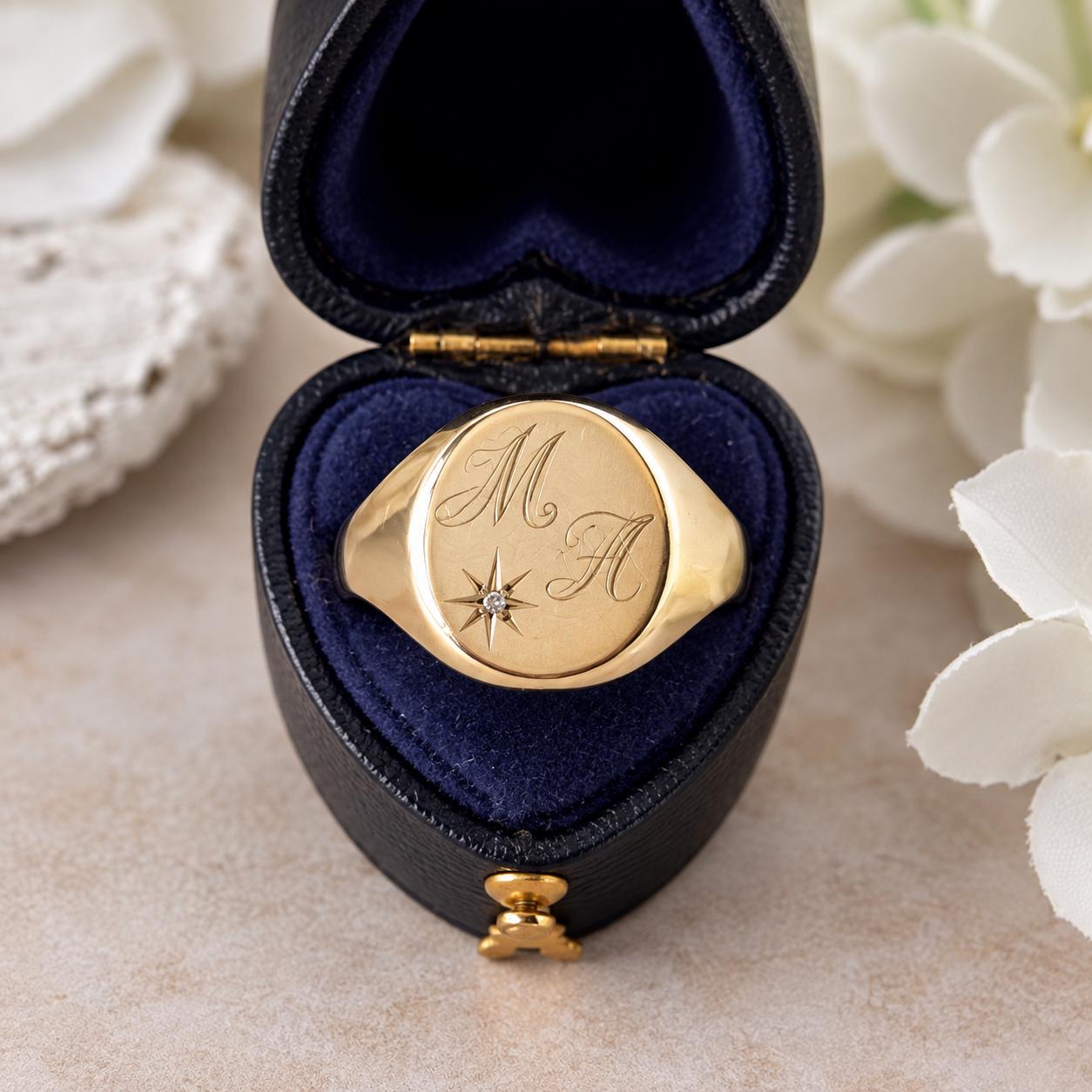 Vintage signet ring - Etsy 日本