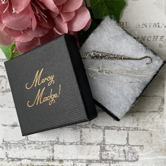 Victorian Sterling Silver Button Hook Pendant: An… - image 10