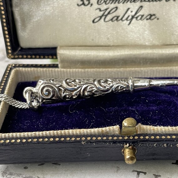 Victorian Sterling Silver Button Hook Pendant: An… - image 5