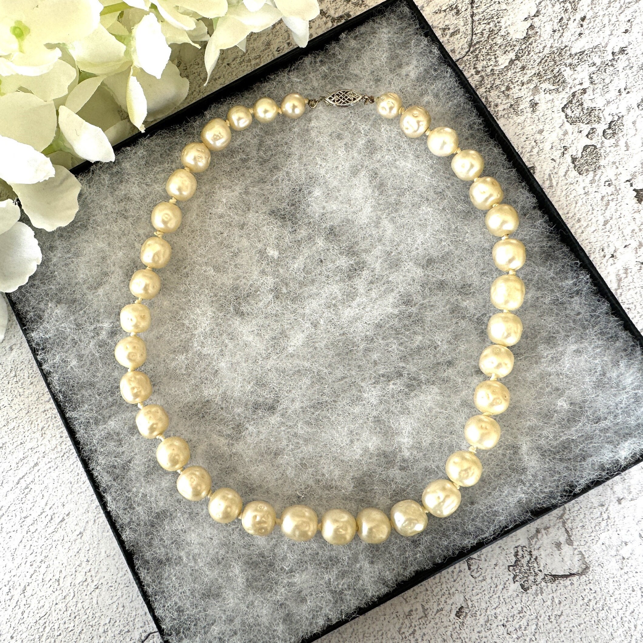 期間限定30％OFF! Vintage 10mm Sterling With Necklace Pearl Baroque Round アクセサリー