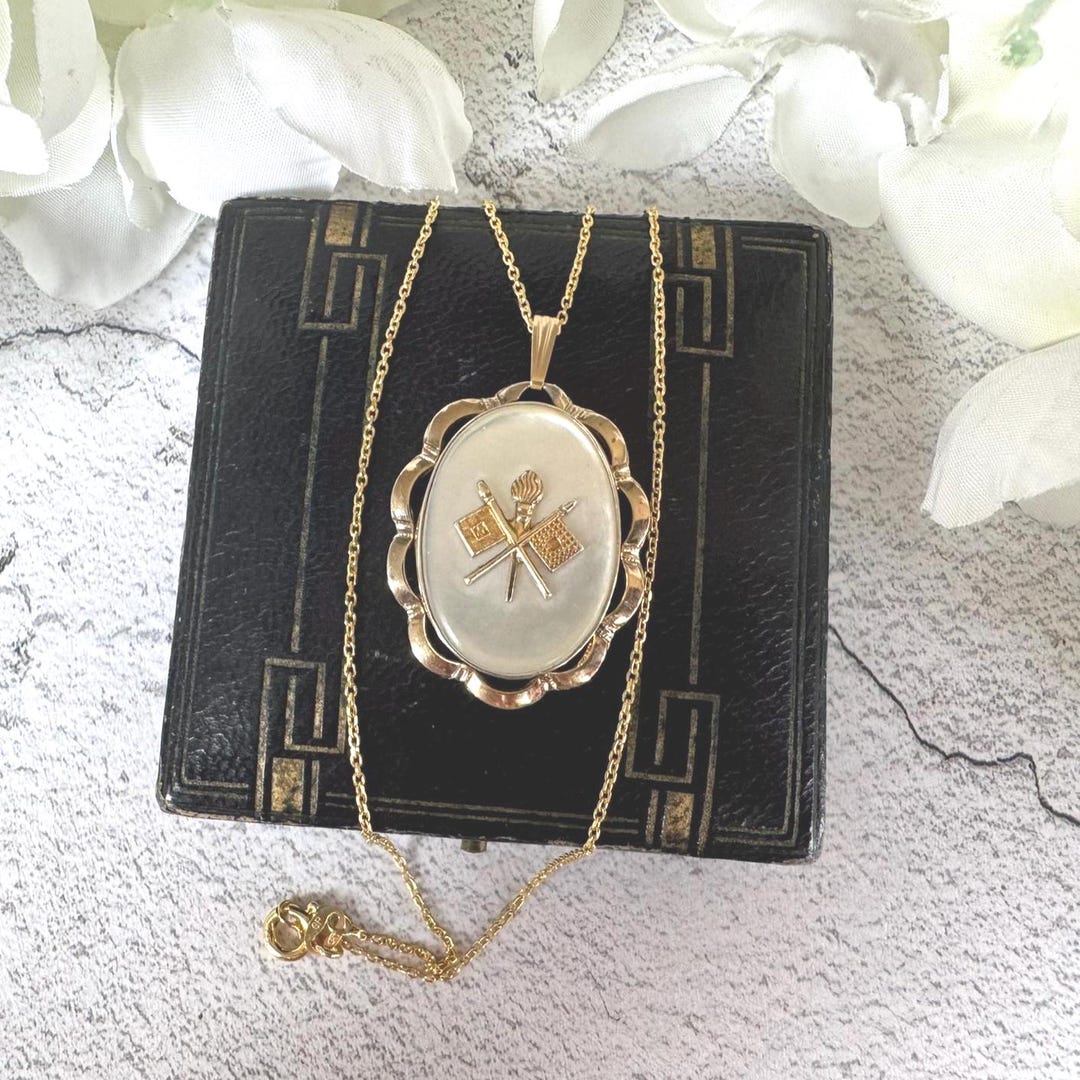 Vintage US Signal Corps Locket & Chain: 12k Gold Filled Sterling Silver ...