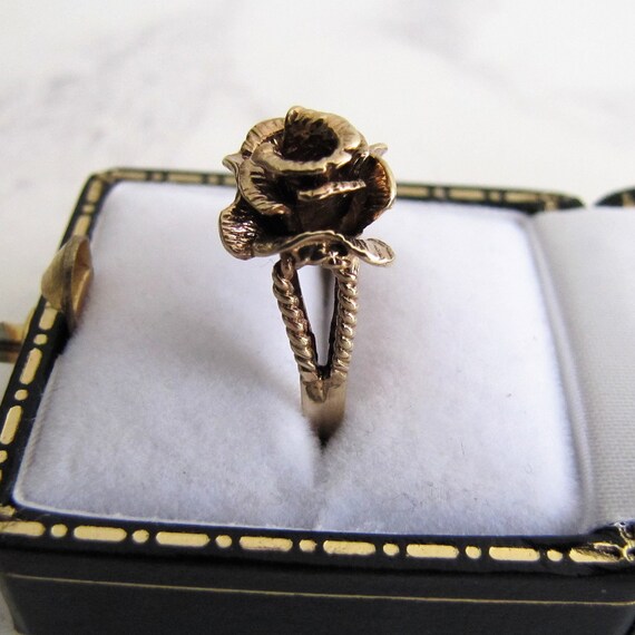 Vintage 9ct Gold English Rose Ring Hallmarked London 1979 Gold Love Token Ring Sweetheart Flower Ring Size L Uk 575 Us 51 Eu - 