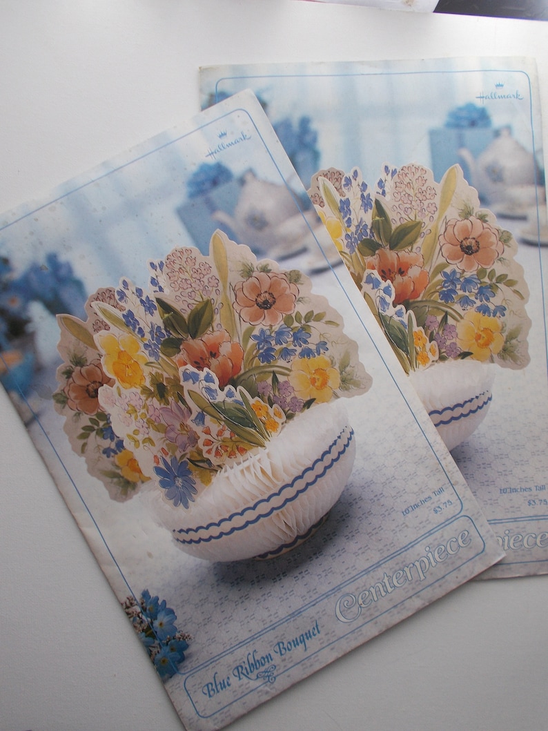 2 Unused Hallmark Floral Honeycomb Centerpieces Spring Etsy