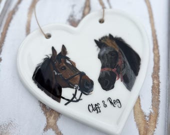 Hand Painted Pet Portrait Heart Plaque: Custom Ceramic Keepsake