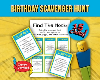Birthday Scavenger Hunt for Kids – Printable Indoor Party Game with Clues (PDF Download)