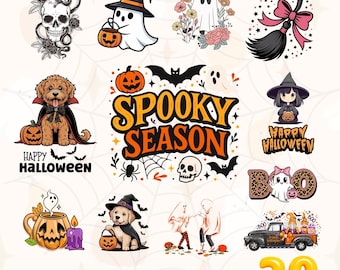 Halloween PNG Bundle, Sublimation Design, Spooky Shirt Designs, Halloween Printable, Halloween SVG Bundle