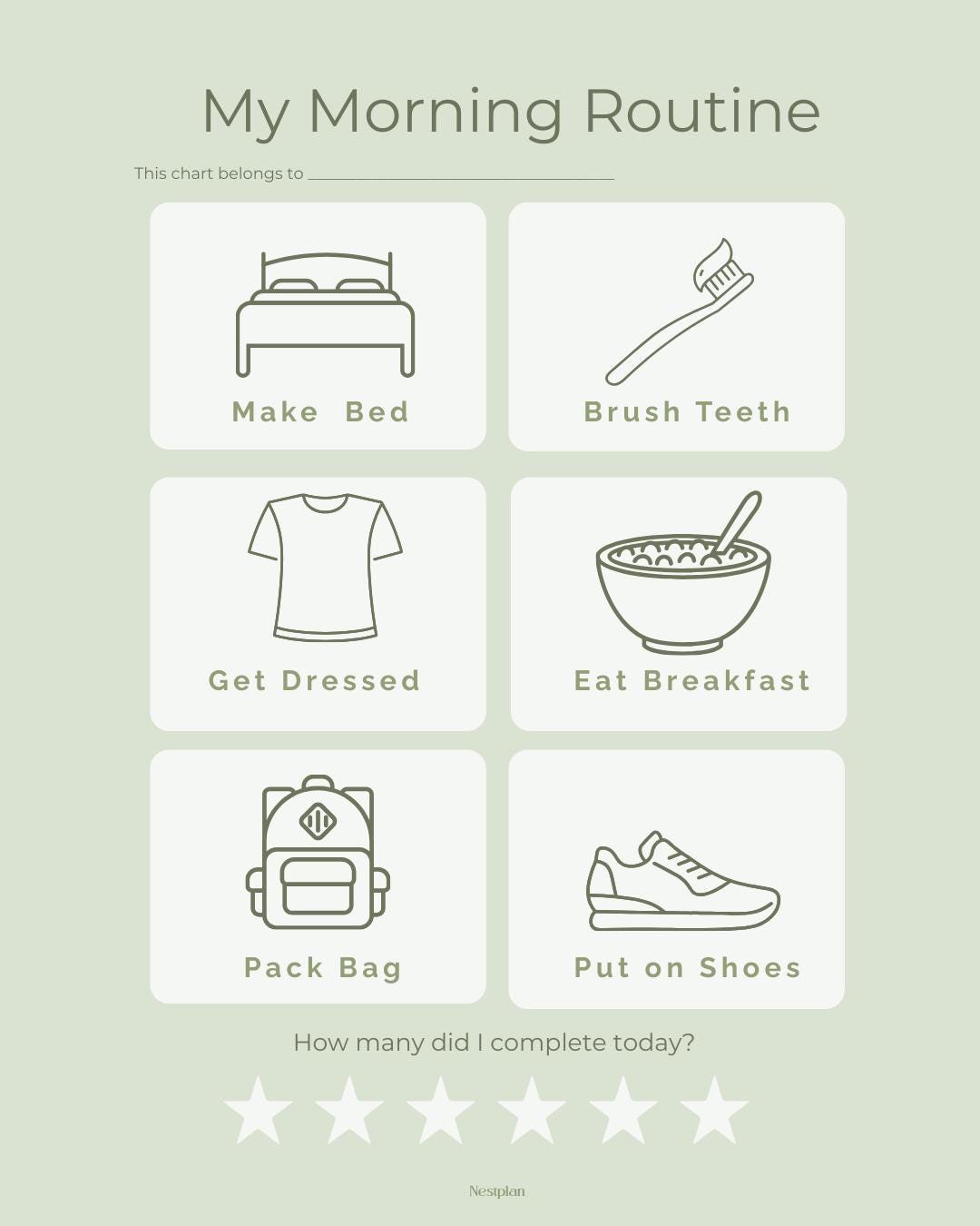 Morning Routine Chart for Kids – Printable Daily Schedule – Visual ...