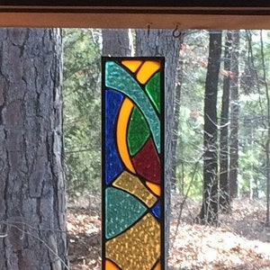 Stained Glass Panel stained glass panel church window design stained glass window gift for her art glass zdjęcie 2