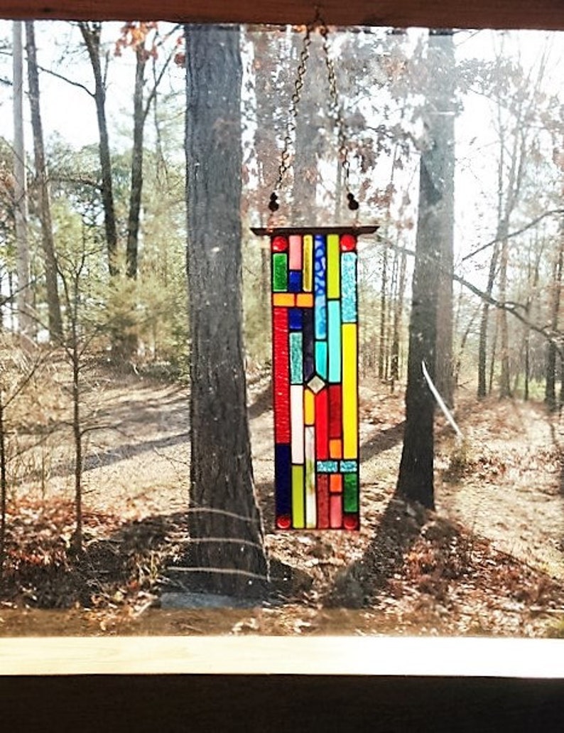 Pristine stained glass panel gift glass art stained glass window suncatcher garden decoration