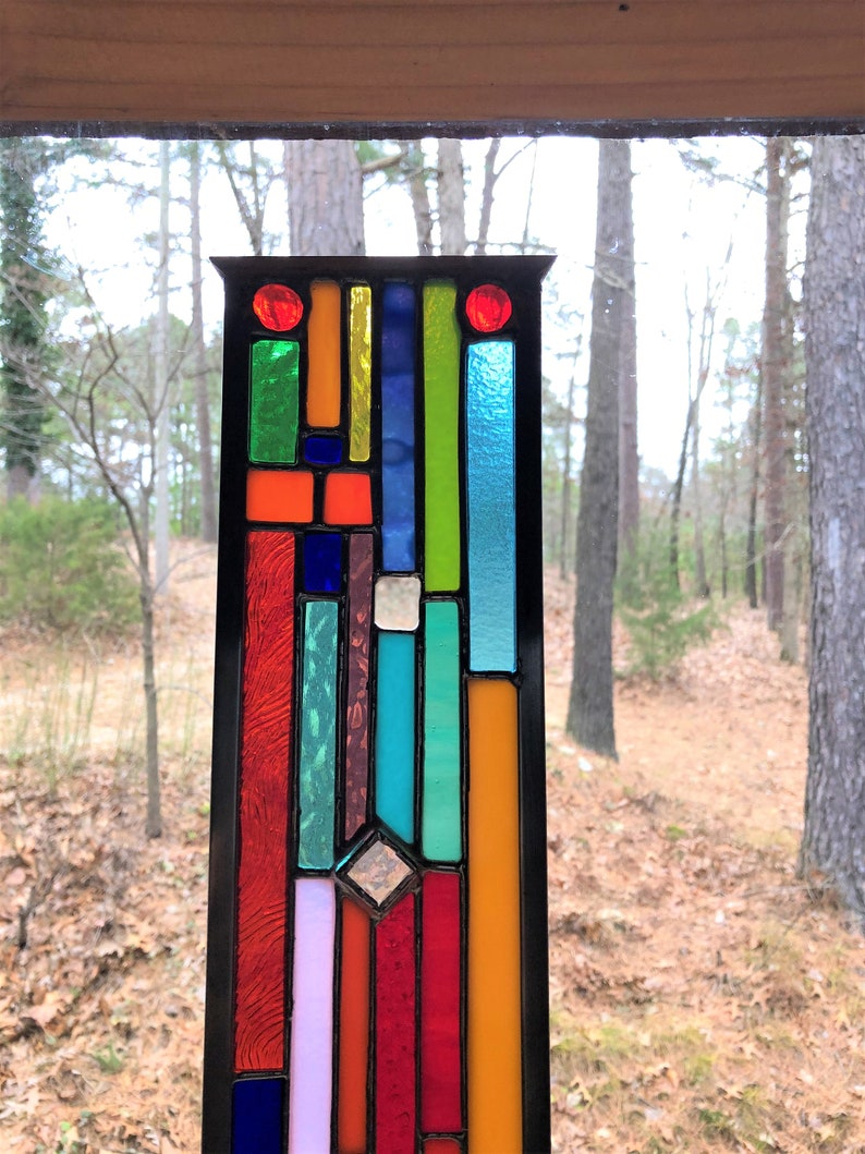 Stained Glass Garden Art glass garden yard art garden glass ornament flower garden suncatcher gift for gardener garden stake zdjęcie 4