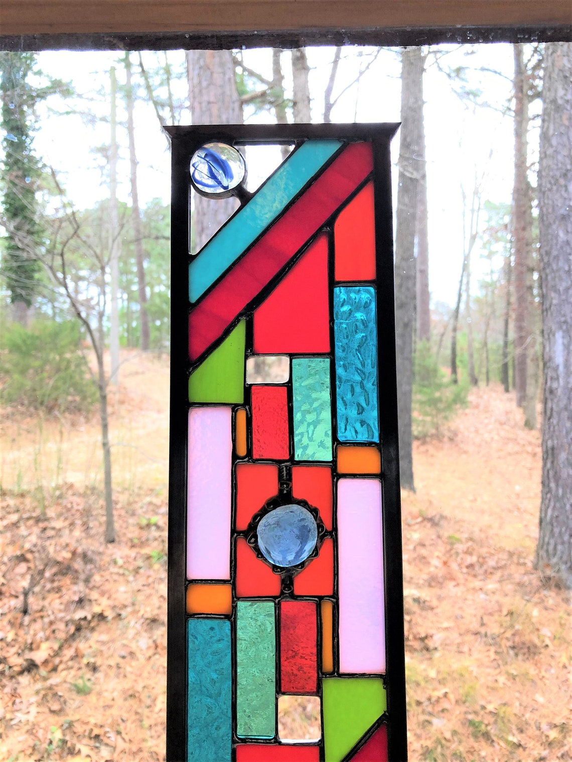 Stained Glass Garden Art Glass Garden Yard Art Garden Etsy