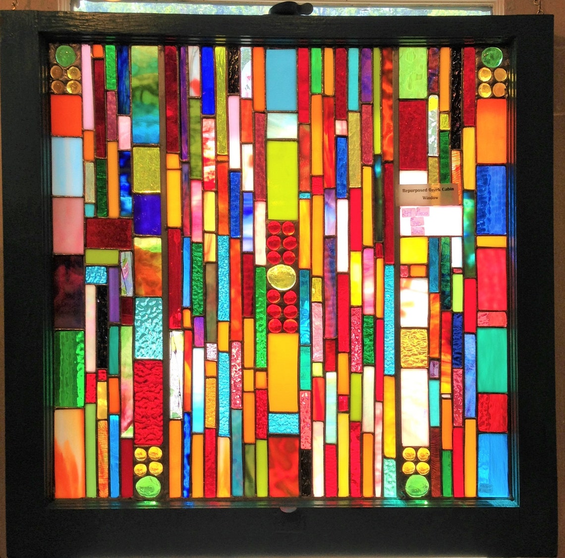 Stained Glass Window glass panel suncatcher abstract art Etsy