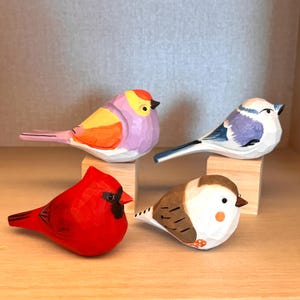 Hand Carved And Painted Wooden Bird Statues,Personalized Engraving Gifts, Gift For Bird Lovers,Chubby Birds Hanging,Christmas Gifts,Birthday