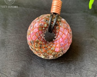 Rodin Coil Torus Pendant – Labradorite Ruby Energy Generator Amulet