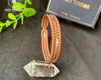 Customizable Frequency Tensor Bracelet (432Hz, 528Hz, 144Hz) - Slim Spurling - Copper Energy - Chakra Balancing Jewelry