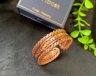 Empowerment Cubit Tensor Ring (188 MHz) | 4-Strand Twist Heavy Copper | Custom Size Bracelet