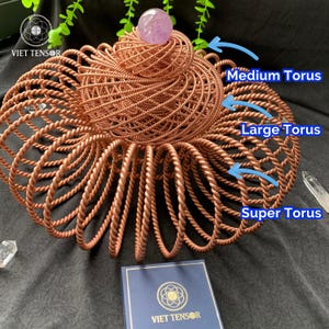 Großer Super Torus Energie Generator (40 cm/16 Zoll) - Tri-Frquecy 144/177/432 Herz - Kupfer Tanger Ring Vortex - Raum-EMF Schutz & Reiki Tool
