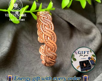 Pure Copper Tensor Bracelet – Handcrafted Braided Energy Jewelry by Viet Tensor
