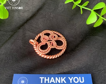 Heddeka Copper Spiral Pendant - 432Hz & 177MHz Dual Frequency - Sacred Geometry Water Element Amulet - EMF Protection Tensor Necklace