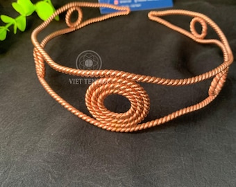 Handcrafted Copper Tensor Crown – 432Hz, 177MHz Energy Headpiece, Chakra Balancing Halo