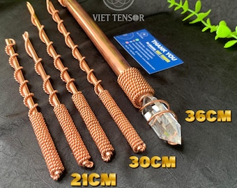 Meditation Kit - Copper Tensor  - Dual Frequency 177MHz & 188MHz - Double-ended Quartz Crystal - Reiki Tool
