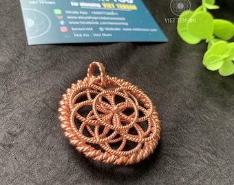 Kopparblomman av Livets Tensorhänge – 432Hz Helig Geometri Halsband