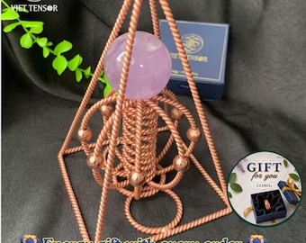 Nubian Copper Pyramid - 144MHz Harmonizer with Amethyst