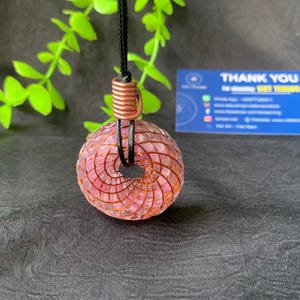 Rodin Coil Pendant – Amethyst Ruby Orgonite Energy Generator, EMF Shield