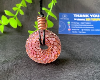 Rodin Coil Pendant – Amethyst Ruby Orgonite Energy Generator, EMF Shield