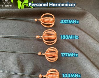 Copper Harmonizer Pendant - Tensor Ring Necklace (144Hz-432Hz) - EMF Protection Amulet - Reiki Healing Jewelry - Meditation Keychain