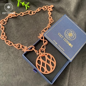 Infinity Kopparhänge - Halsband med Dubbel Tensorring i Metall