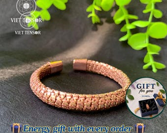 Twisted 4-Coil Copper Tensor Bracelet – Custom Frequency Energy Jewelry | Sacred Geometry | Meditation & Reiki Tool