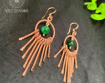 Tensor Copper Earrings 432MHz – Handmade Sacred Frequency Jewelry for Energy Healing, Meditation & Spiritual Balance