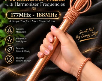 Meditation Kit - Copper Tensor  - Dual Frequency 177MHz & 188MHz - Double-ended Quartz Crystal - Reiki Tool