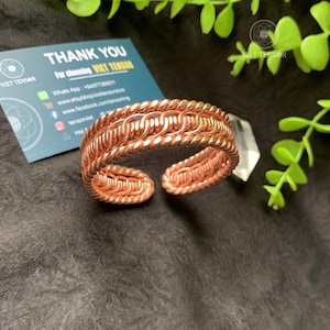 Handwoven Copper Tensor Ring Bracelet – Energy Healing Jewelry