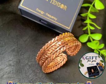 Empowerment Cubit Tensor Ring (188 MHz) | 4-Strand Twist Heavy Copper | Custom Size Bracelet