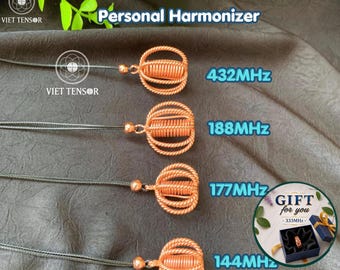 Copper Harmonizer Pendant - Tensor Ring Necklace (144Hz-432Hz) - EMF Protection Amulet - Reiki Healing Jewelry - Meditation Keychain