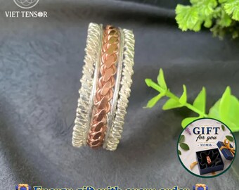 Copper Silver Twisted Wire Bracelet – 188 MHz Energy Band