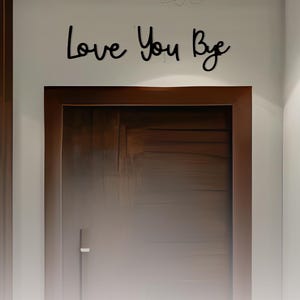 Arte de pared minimalista "Adiós, te amo", pegatina decorativa para entrada, pasillo, letrero de madera, regalo para el Día del Padre