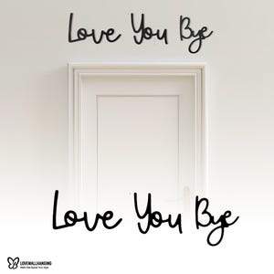 Arte de pared minimalista "Adiós, te amo", pegatina decorativa para entrada, pasillo, letrero de madera, regalo para el Día del Padre