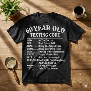 Funny 60th Birthday, Comfort Colors Tee, 60 Year Old Texting Code Shirt, 1964 Birthday Gift, Grandpa 60th Birthday Sweatshirt