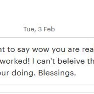 May include: Screenshot of a text message conversation. The message reads: "Hi there, I just want to say wow you are really a magical person it worked! I can't believe this. Keep doing the good your doing. Blessings."