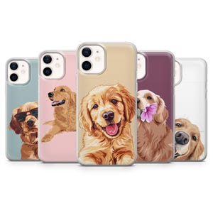 Golden Retriever Handyhülle Cute Puppy Cover für iPhone 16E 16E 15 14 13 12 Samsung S25 S24Fe S23Ultra A56 A15 Pixel 9A 9Pro XL 8A 8Pro 7A 6A