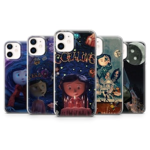 Coraline Phone Case Button Eyes Cartoon Cover for iPhone 16E 15 14 13 12 Samsung S25 S24Fe S23Ultra A56 A15 Pixel 9A 9Pro XL 8A 8Pro 7A 6A