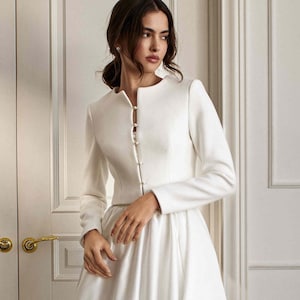 Hochzeit Jacke Top Langarm Topper Braut Shrug Add-On Hochzeit wickeln Top Weiß Kaschmir Bolero Jacke für Braut