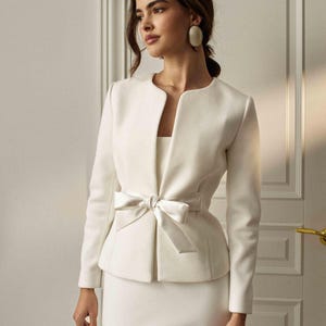 peplum dress coat Peplum Jacket Dress With Asymmetrical Buttons 48568
