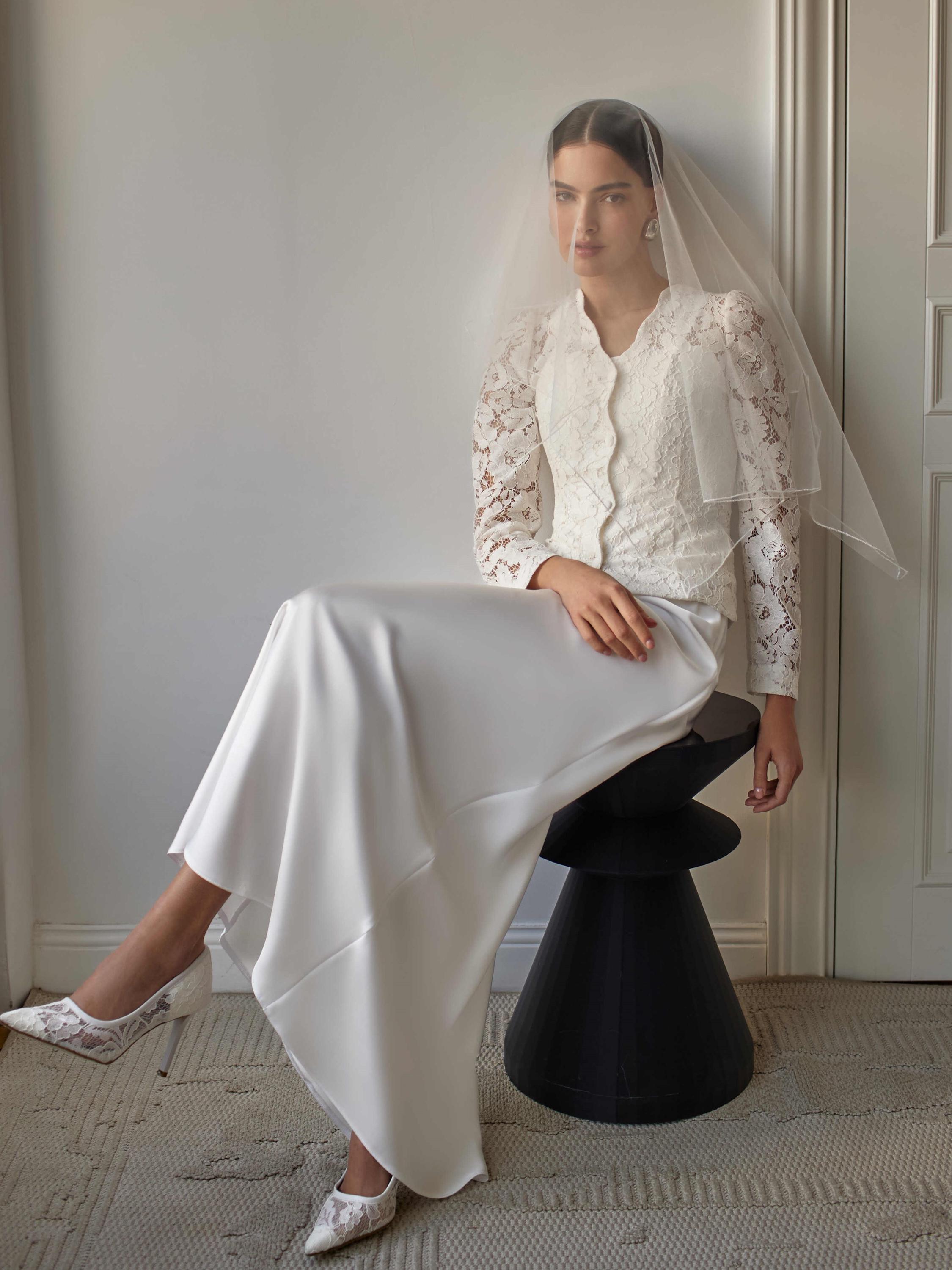 Sheer Lace Wedding Topper Floral Bridal Bolero With Buttons White Lace ...