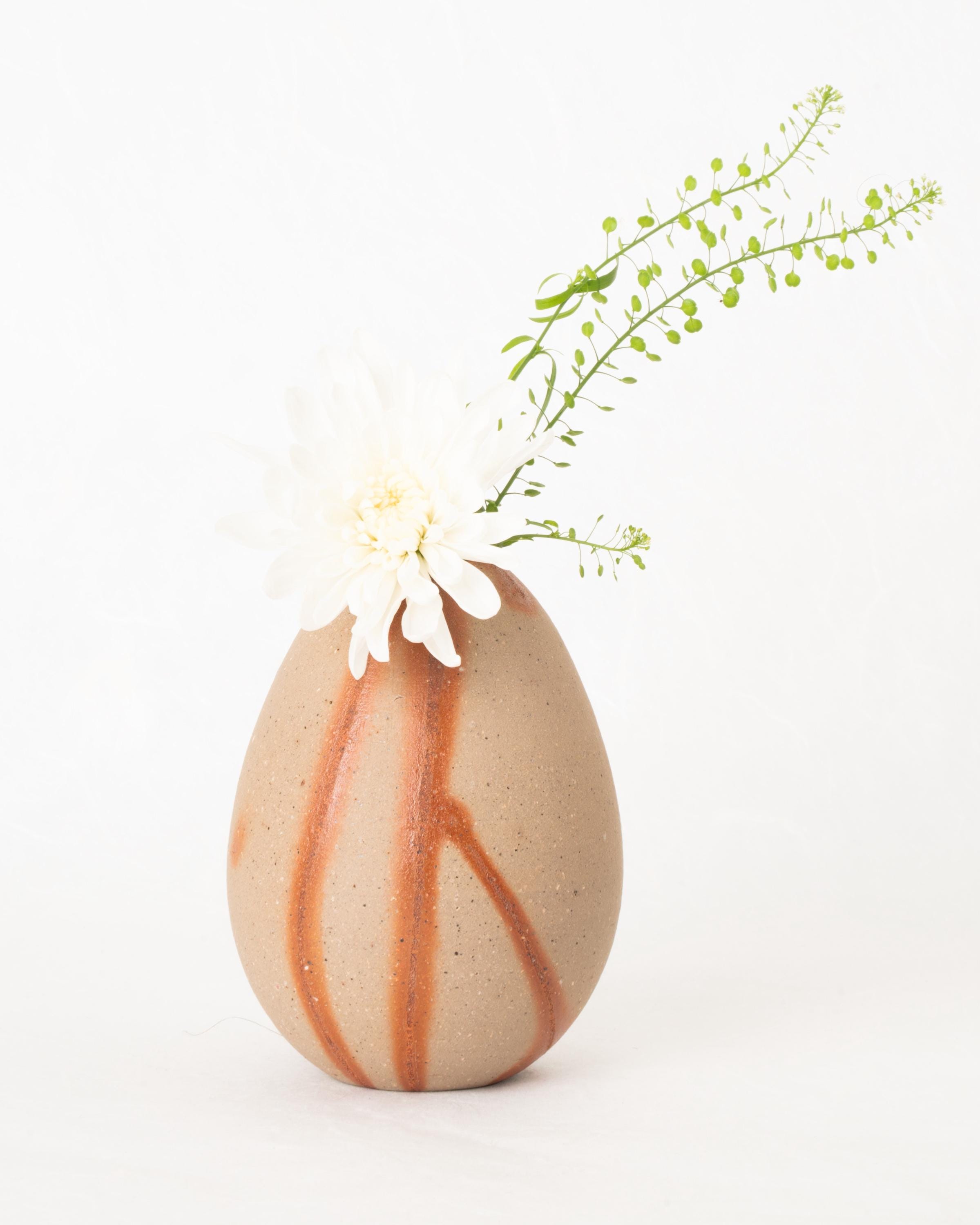 Japanese Pottery Flower Vase Bizen Ware (Tea Tool-29