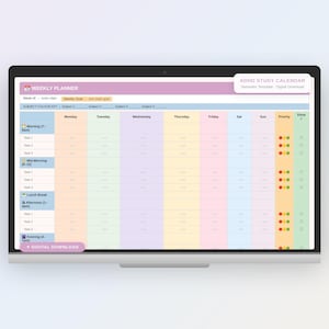 Planejador de Estudos para TDAH | Planilha de Calendário Semestral | Modelo do Google Sheets | Download Digital de Planejador Estudantil